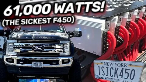 One SICK Ford F450 61,000 watt sound system! Twelve 12's 4th order bandpass | a MASTERPIECE