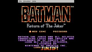 Game title screen: Batman return of the Joker