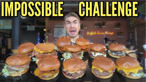 UNBEATEN "ARMY OF BURGERS" CHALLENGE | Crazy Smash Burgers & Fried Chicken Sandwiches