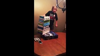 Tearful kid literally speechless for PS4 birthday gift