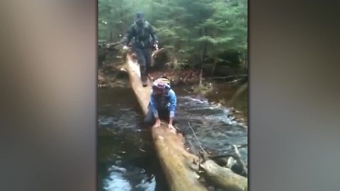 Man Walks The Plank, Falls In The Water!