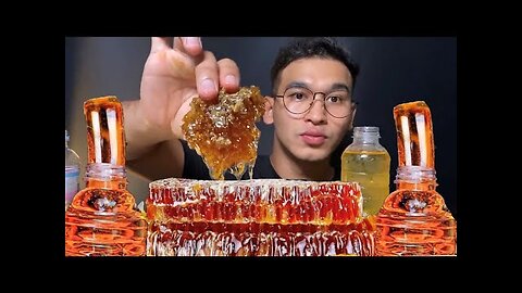 ASMR HONEY 🍯 HONEYCOMB TIKTOK JELLY DESSERT MUKBANG KOREA FOOD EATING SHOW