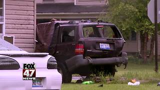 One dead in crash sending vehicle into home