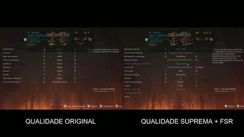 GTX1070, Benchmark do Horizon Zero Dawn em FullHD Qualidade Original Vs Qualidade Suprema com FSR.