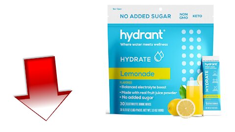 Hydrant Hydrate Lemonade No Added Sugar 30 Stick Packs