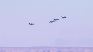 Colorado Air National Guard's F-16 fighter jet flyover on Veterans Day in Loveland