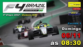 FÓRMULA 4 BRAZILIAN CHAMPIONSHIP | Corrida 3 | 5ª Etapa 2022 - Goiânia (GO) | Ao Vivo