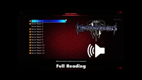 Kingdom Hearts 3 - All Secret Reports Read-Through