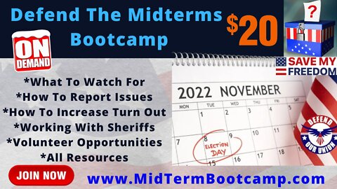 384: MIDTERM BOOTCAMP - Get Serious, Fear God & Win - The ONLY Strategy To Save America! On-Demand Training & Resources To Get On The Battlefield. SIGN UP TODAY...America Needs YOU!