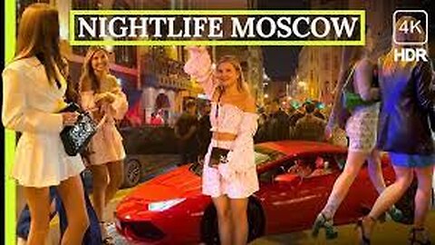 [4k] What Luxury of Russia_ Beautiful Girls & Cars, Moscow Virtual Walking City Tour 4K HDR #127
