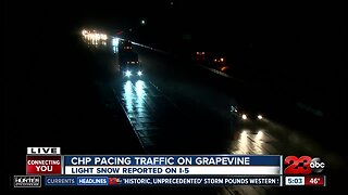 Snow flurries falling on the Grapevine
