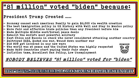 NOBODY BELIEVES "81 million" voted for "biden"