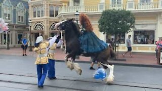 Balloon makes horse lose control at Walt Disney World