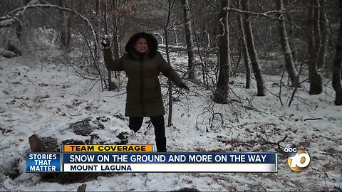 Light snow blankets Mt. Laguna on Christmas with more on the way