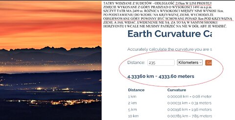 Obserwacja z 235km w połączeniu z desperacją fanów globu byle by jej zaprzeczyć