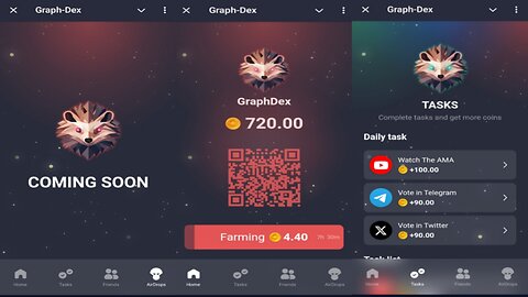 Graph-DEX | Click To Earn GraphDex Coins Every 8Hrs | New Telegram Crypto Mining Bot