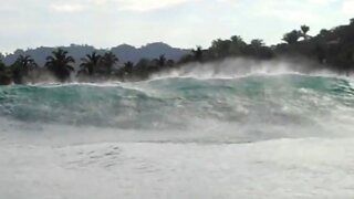 'Tsunami-Like Wave' Smashes Into Beach!