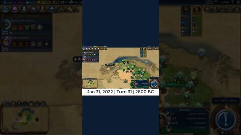 #oneturnadaychallenge #civ6 – Turn 31 - FIRST MONTH COMPLETE! #shorts