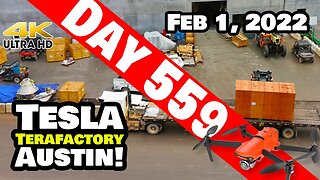 Tesla Gigafactory Austin 4K Day 559 - 2/1/22 - BATTERY ASSEMBLY AREA GETS DELIVERIES AT GIGA TEXAS!