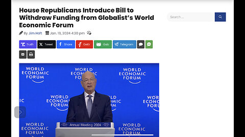 House Republicans Introduce Bill to Withdraw Funding from Globalist’s World Economic Forum