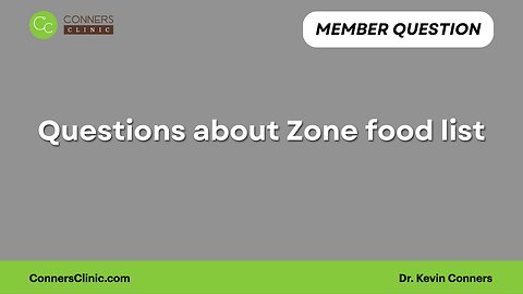 Questions about Zone food list?