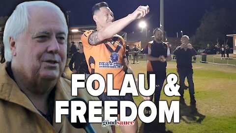 Clive Palmer at Israel Folau's first game back