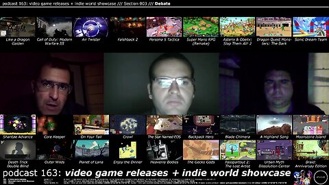+11 001/004 007/013 006/007 podcast 163: video game releases + indie world showcase