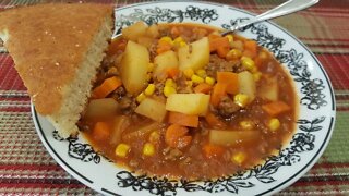 Hamburger Soup - One Pot Meal - The Hillbilly Kitchen
