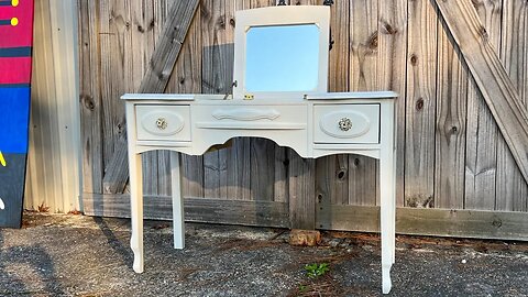 Furniture Flipping- Painting a Makeup Vanity with Revere Pewter
