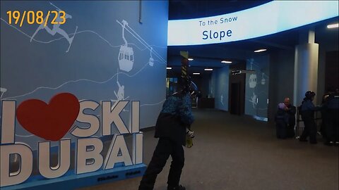 Teaching Kelly how to ski at Ski Dubai !!