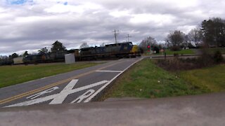 CSX Tank Car Train With Locomotives No. 516, 64, 996 Crossing Green Rd. Alexis, NC On 2-7-20