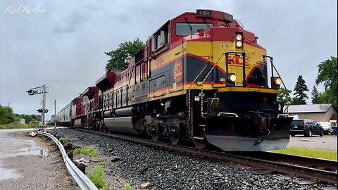 Speeding Kansas City Southern and Parked Train - CPKC Paynesville Sub