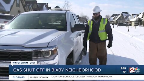 Gas shut off in Bixby neighborhood