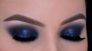 Navy Smokey Eyes Tutorial | Glitter Smokey Eye Look