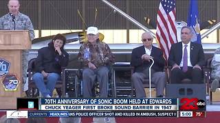 Edwards Air Force Base holds ceremony in honor of the 70th anniversary of the supersonic flight