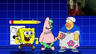 SpongeBob SquarePants Characters (SpongeBob, Squidward, and DoodleBob) VS Homer Simpson In A Battle