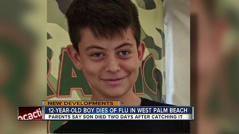 12-year-old boy dies from flu in Florida, family says