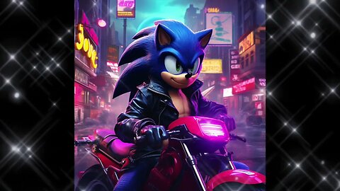 Sonic Synthwave Theme Neon City Motorbike ride