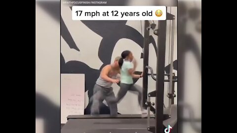 Video of Nebraska girl sprinting 17 mph on treadmill goes viral