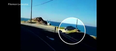 Car plunges off cliff