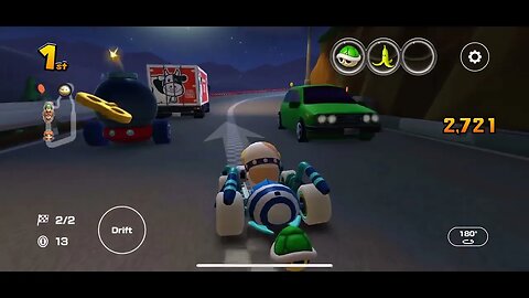 Mario Kart Tour - Wii Moonview Highway Gameplay & OST (Night Tour NEW Course)