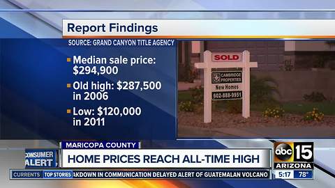 Home prices on the rise in Maricopa County