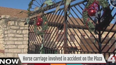 Horse carriage involved in accident on the Plaza