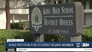 Kern High School District to hear petition to add student board member