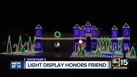 Goodyear man honors friend with Christmas light display
