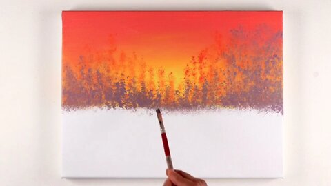 Winter Landscape Painting | Winter Painting | Step by Step | Winter Sunset Acrylic Painting