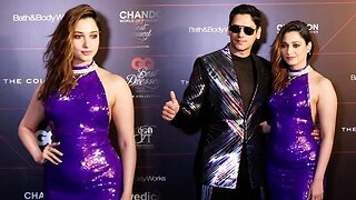 Tamanna Bhatia Looks In Backless Sparkling Drsss Arrive With Vijay Varma At GQ Best Dressed Awards 😍