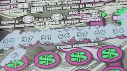 Money Bag Winning Lottery Ticket Scratch Off!