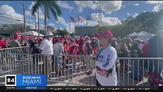 Hundreds line up to hear from former President Donald Trump in Hialeah