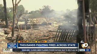 Thousands fighting fires across California